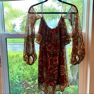 Judith March long Sleeve off the shoulder dress